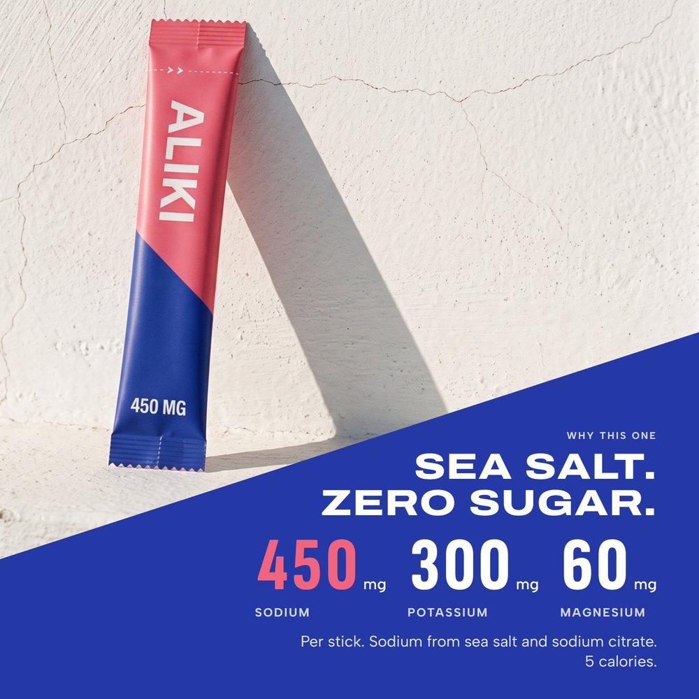 ALIKI Grapefruit stick on a whitewashed step in morning sun, with 450, 300 and 60 mg per stick