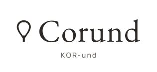 Corund wordmark with the boule mark