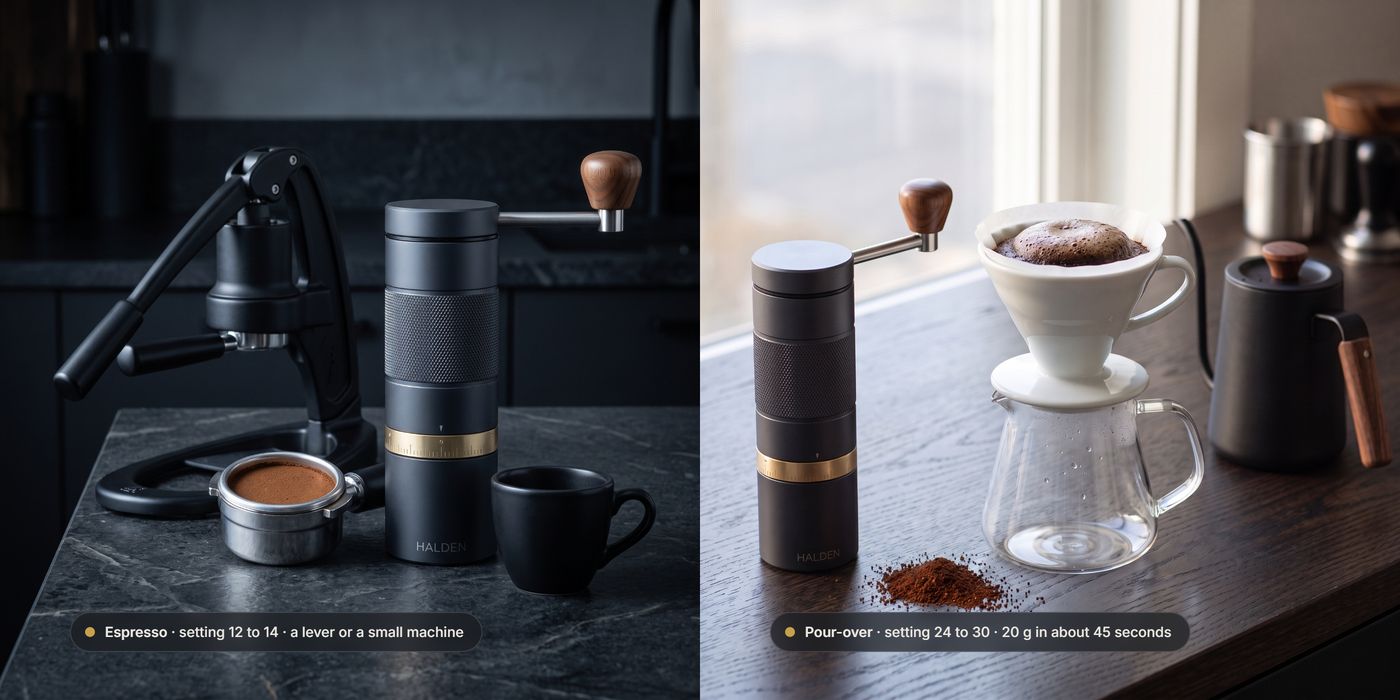 Diptych: espresso and pour-over