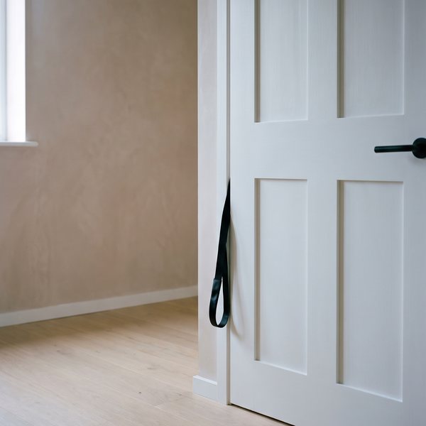 Hinge side, door shut